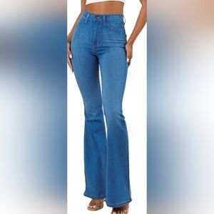 Vibrant Blue Flare Women's Jeans